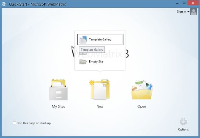 Creating New Template in WebMatrix